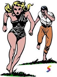 <p><strong>to follow someone or something, usually to try to catch him, her, or it:</strong></p><p><br></p>