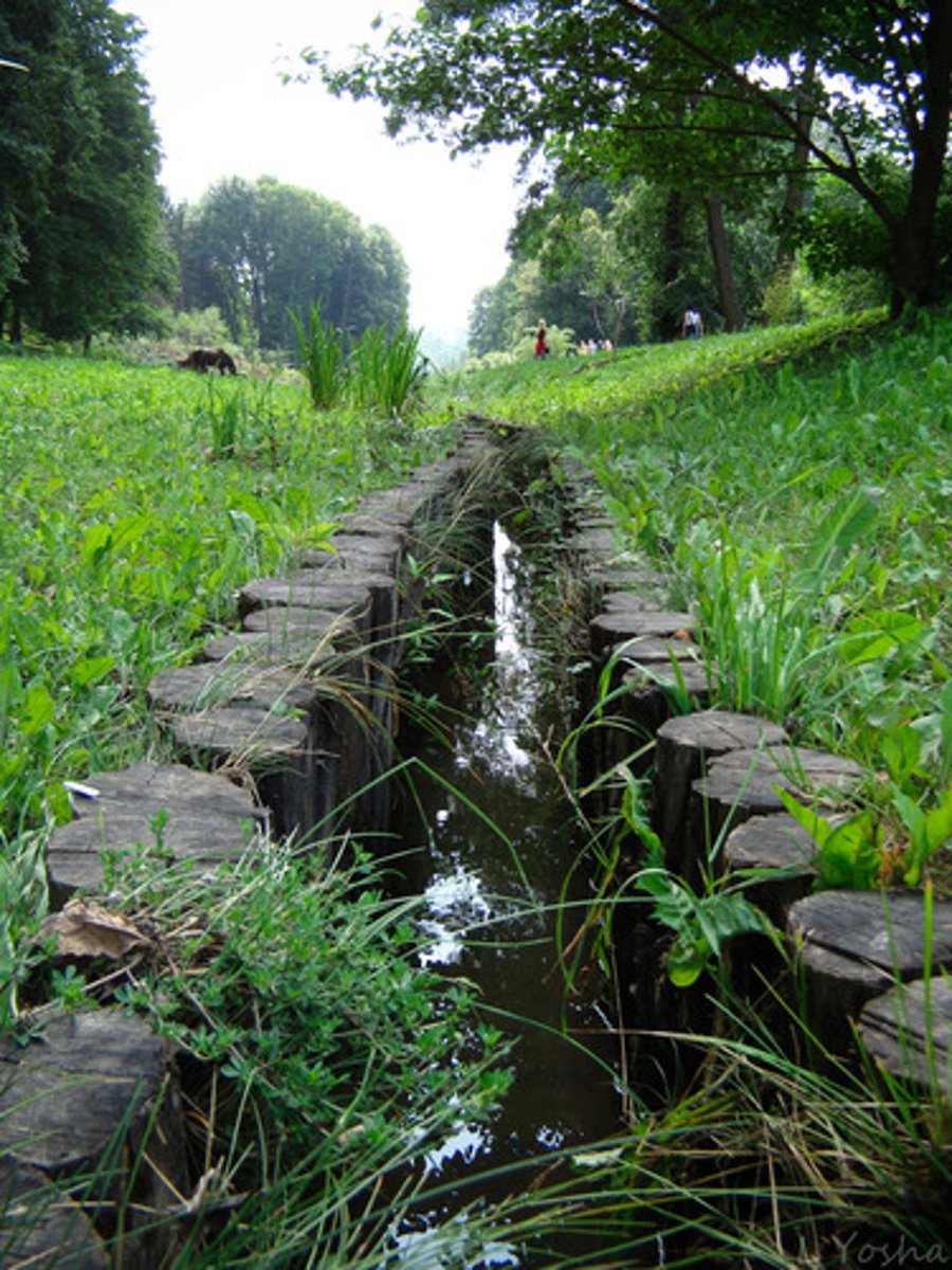<p>when water is brought to farmers' fields by pipes, ditches, sprinklers, etc.</p>