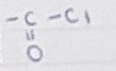 <p>group -COCl<br>butanoyl chloride</p>
