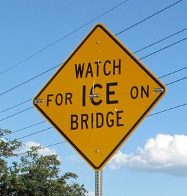 <p>What does Watch for Ice on Bridges mean?</p>
