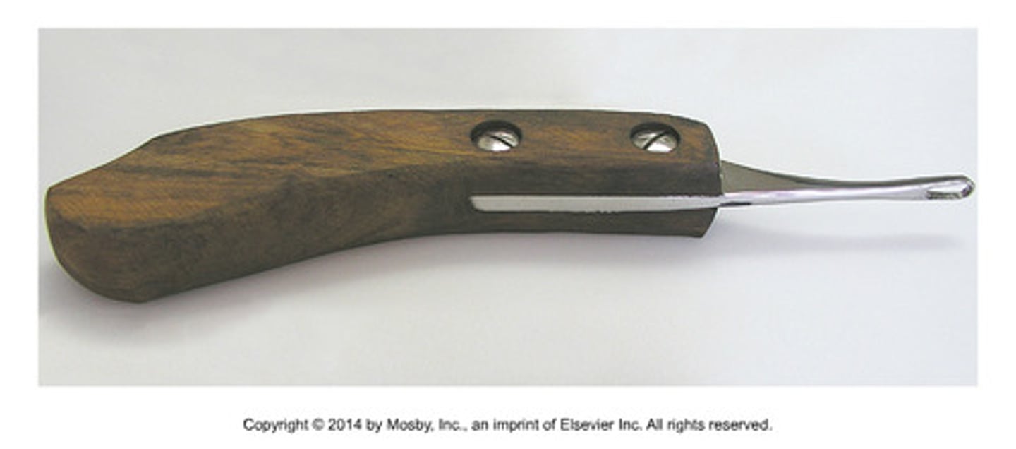 <p>to curette a small hoof abscess</p>