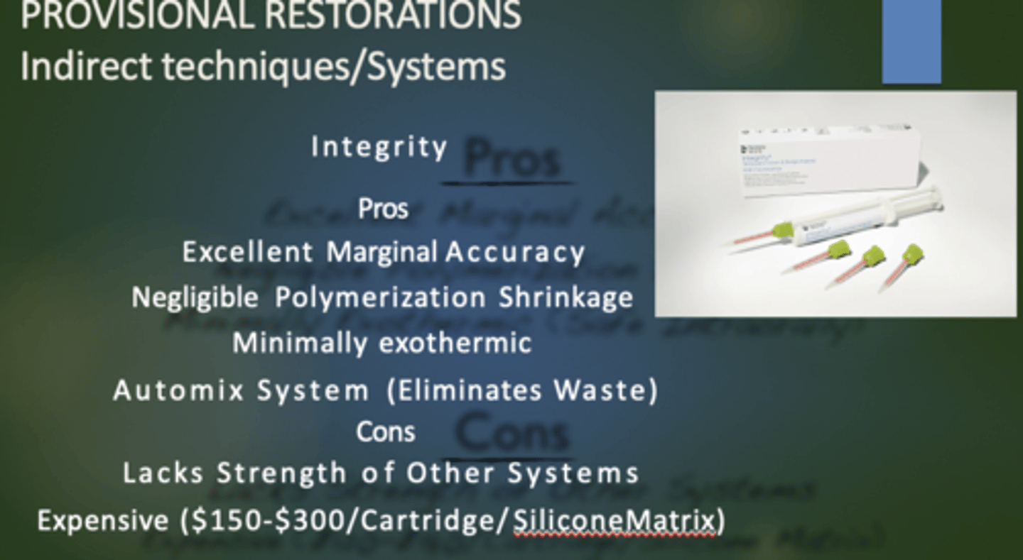 <p>Using Integrity for Indirect fabrication of a provisional crown is good But it is not as _______ as other systems used. </p>