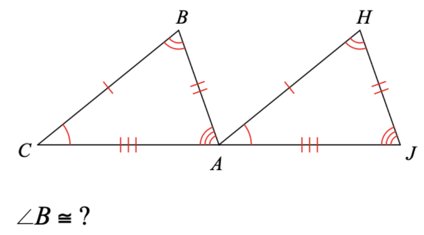 <p><span>Complete each congruence statement by naming the corresponding angle or side.</span></p>