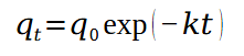 <ul><li><p>Exponential decay</p></li><li><p>Example: thermal degradation of betalain </p></li></ul><p></p>