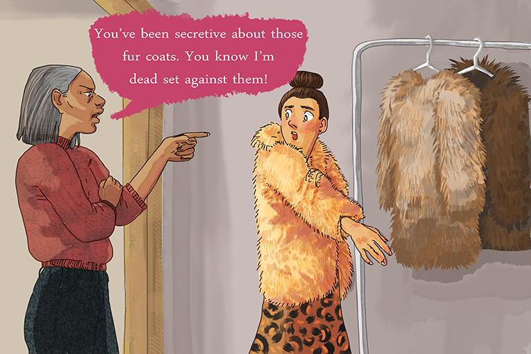 <p>Behaving secretively</p>