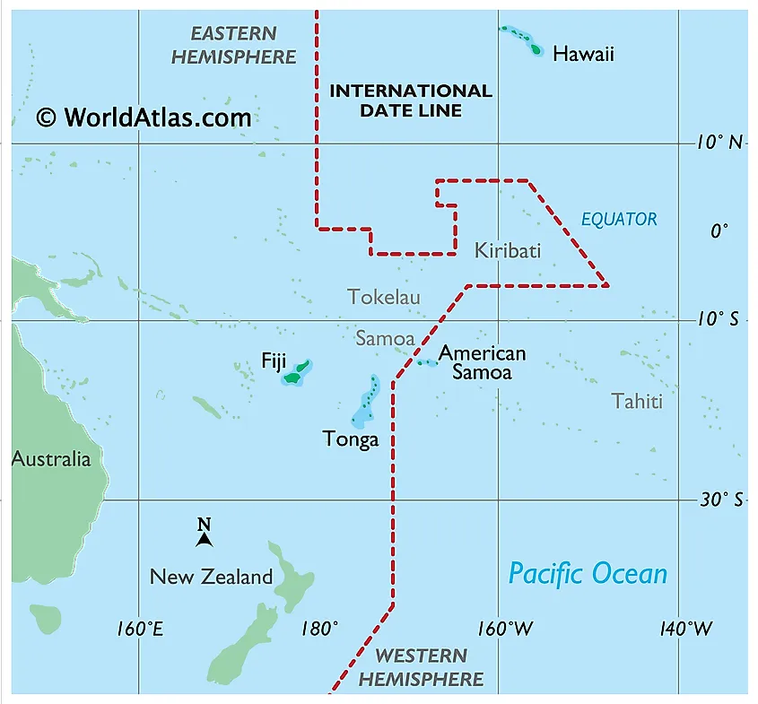 <p>a line of longitude that uses the 180th meridian as a basis (but deviates away from a straight line to accommodate geography)</p>