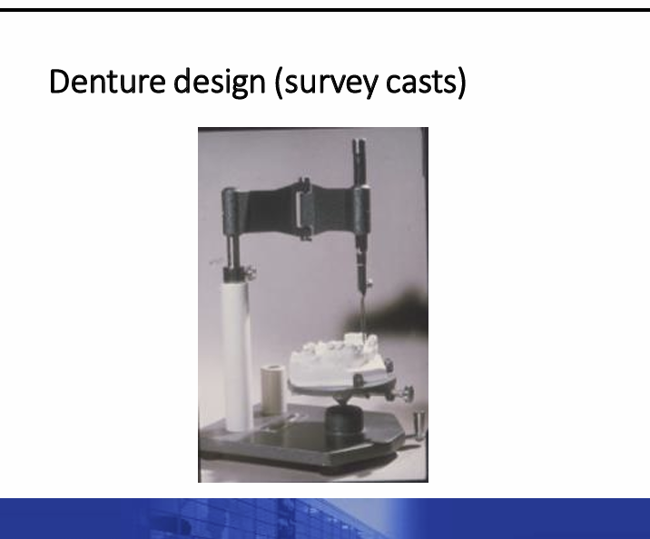 <p>used for denture designs - used on surveyers? </p><p>design dentures </p>