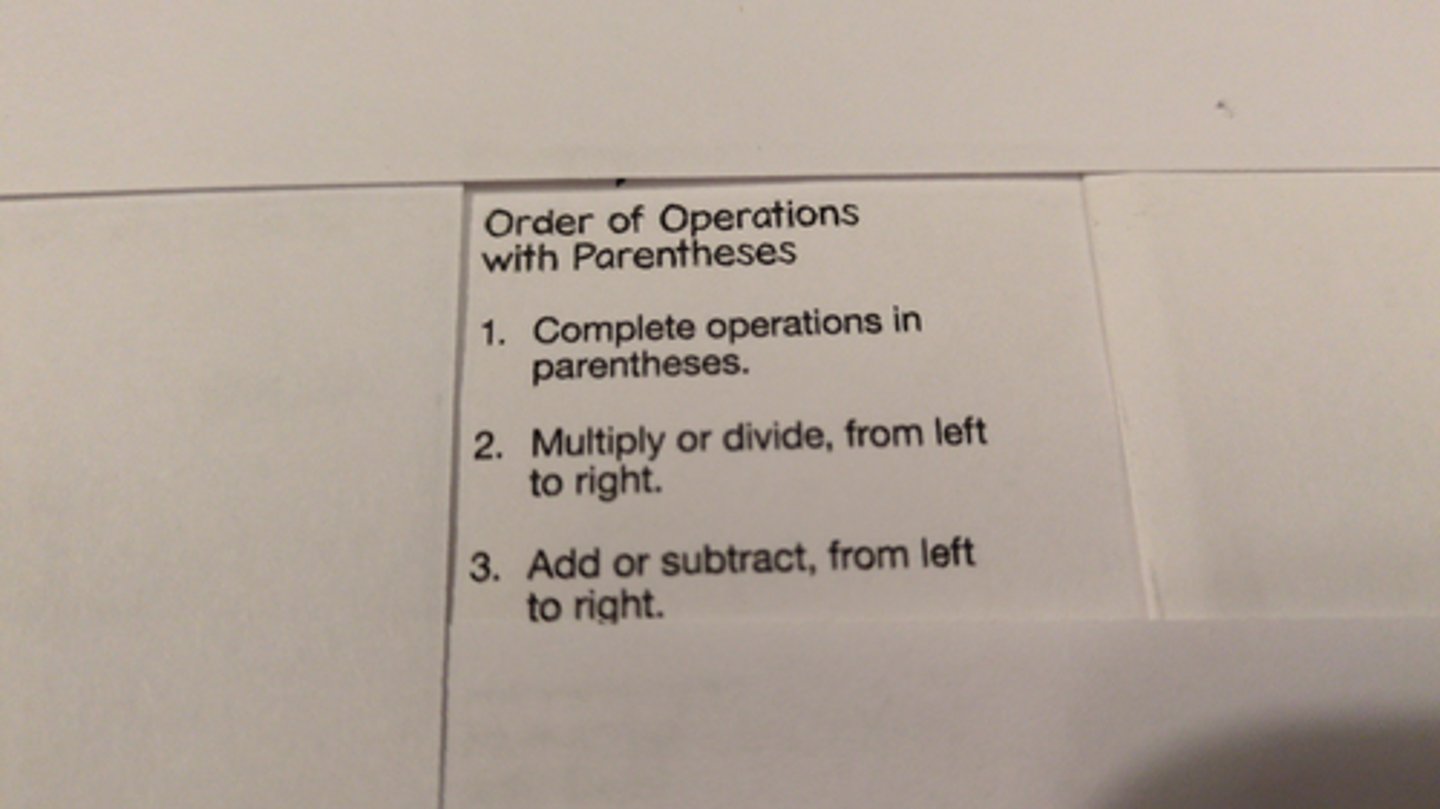 <p>A set of rules for determining the order in which calculations are performed.</p>