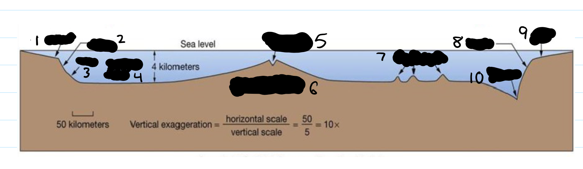 <p>Which continental margin is on the left? The right? Label the picture. Give an example of a location where each of these continental margins would be found.</p>