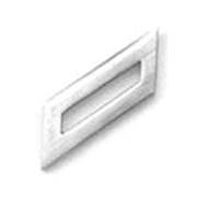 <p>2 connected silver diagonal bars</p>