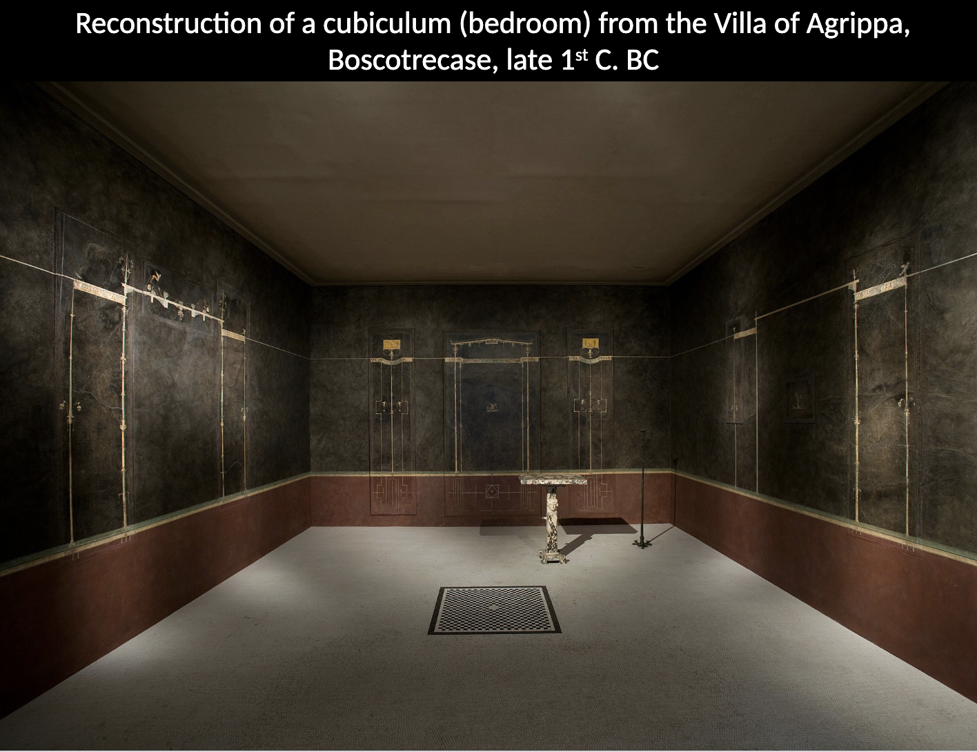 <p>Villa of Marcus Agrippa, Boscotrecase </p><p>Who was the owner of the villa at Boscoreale? What style of Roman wall paintings are preserved in the villa? What are the characteristics of this style?  </p>