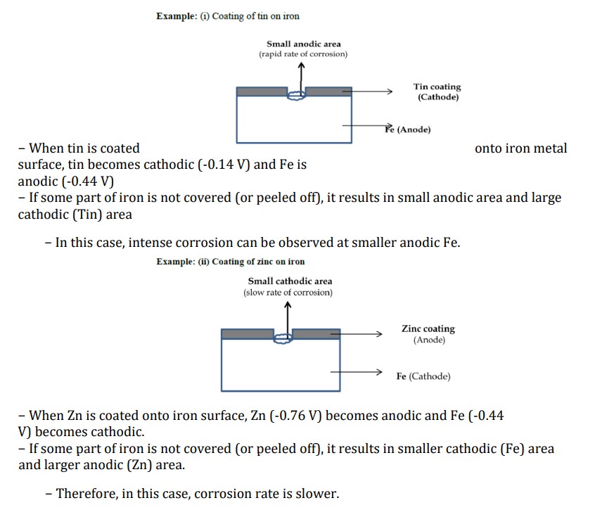 <p>When metal corrodes, part of it becomes anode another part becomes cathode.</p><p>Larger cathodic area → Higher demand for consuming electrons → smaller anodic area tries to fulfil the demand of cathode by rapid liberation of electrons</p>