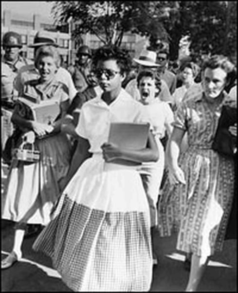 <p>In September 1957 the school board in Little rock, Arkansas, won a court order to admit nine African American students to Central High a school with 2,000 white students. The governor ordered troops from Arkansas National Guard to prevent the nine from entering the school. The next day as the National Guard troops surrounded the school, an angry white mob joined the troops to protest the integration plan and to intimidate the AA students trying to register. The mob violence pushed Eisenhower's patience to the breaking point. He immediately ordered the US Army to send troops to Little Rock to protect and escort them for the full school year.</p>