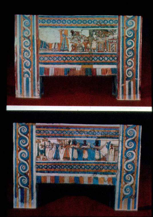 <p>Painted limestone sarcophagus</p>