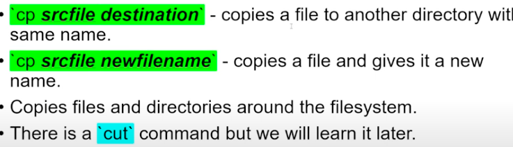 <p>command to duplicate a file and optionally rename the file at the same time</p><p>(srcfile = sourcefile)</p>