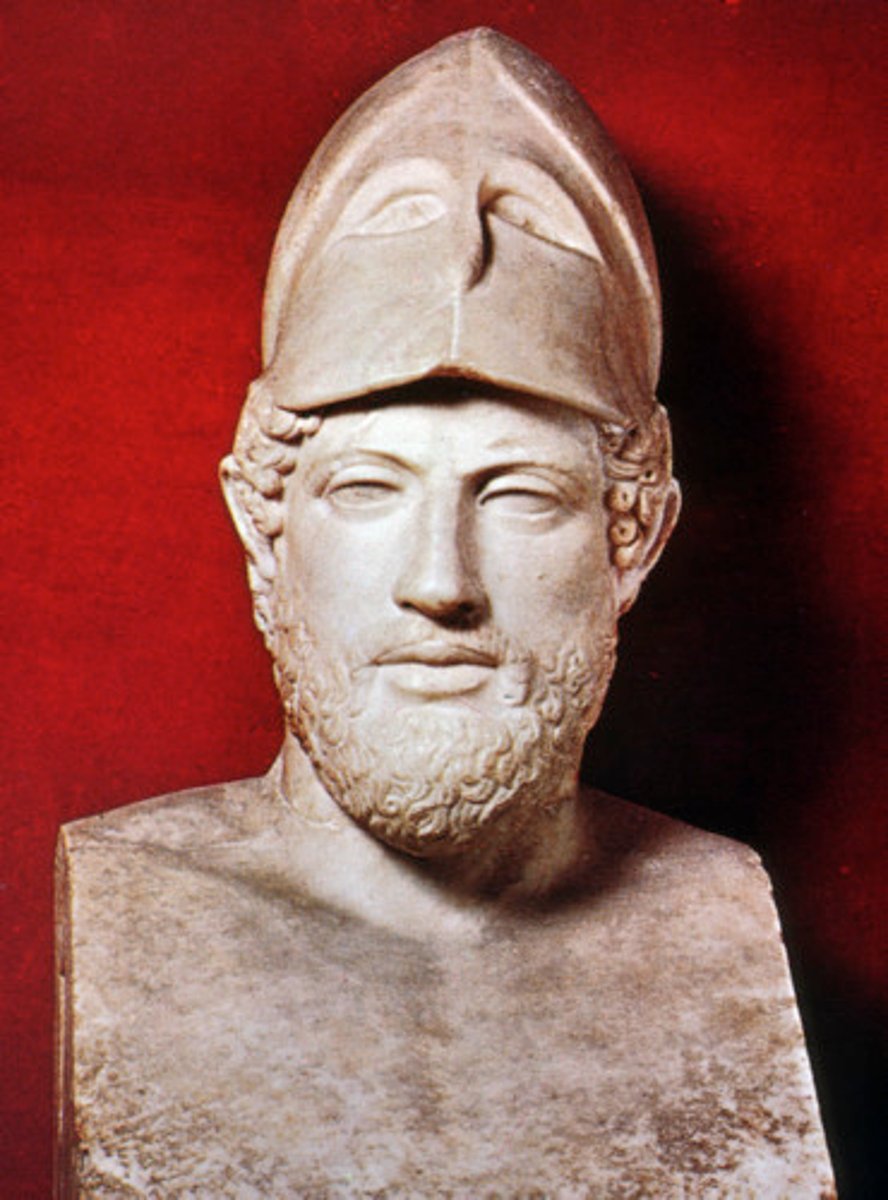 <p>was arguably the most prominent and influential Greek statesman, orator and general of Athens during the Golden Age— specifically the time between the Persian and Peloponnesian wars.</p>
