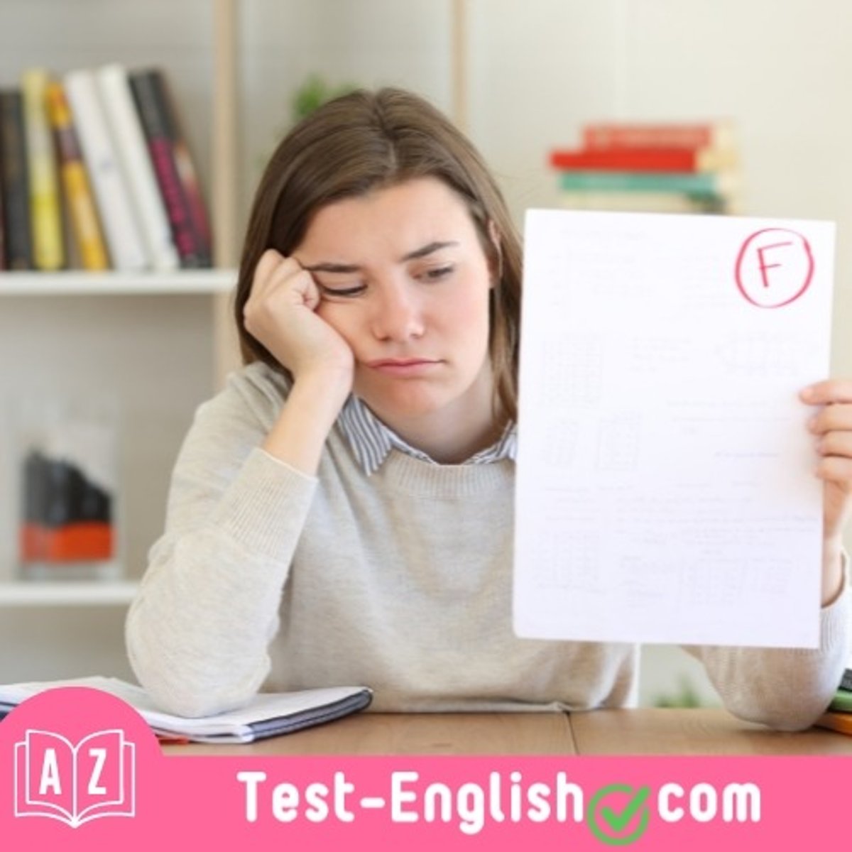 <p>She is unhappy because she has _____ her exam.</p>