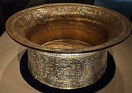 Brass inlaid with gold and silver