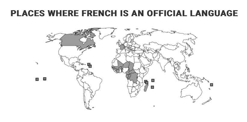 <p>How does the map illustrate global diffusion of the French language from its cultural hearth in Paris?</p><p><strong>A</strong></p><p>The map shows how French-language movies, music, and literature dominate global entertainment media.</p><p><strong>B</strong></p><p>The map shows how France was an ancient-culture hearth from which the French language spread through expansion diffusion.</p><p><strong>C</strong></p><p>The map shows how in many areas of the former French empire the language persists despite the independence of former colonies.</p><p><strong>D</strong></p><p>The map shows how French civil servants established schools in many parts of the French colonial empire.</p><p><strong>E</strong></p><p>The map shows how people’s love of French food has facilitated the spread of the French language to many parts of the world.</p>