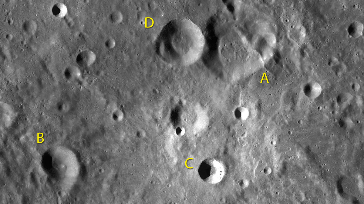 <p><span>Which of these four lunar impact craters is the oldest?</span></p>