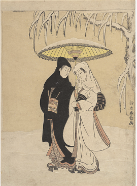 <p>Lovers Walking in the Snow (Crow and Heron)</p>