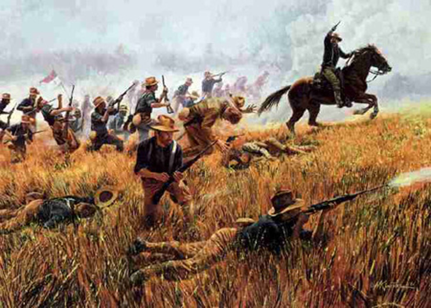 <p>Volunteer regiment of US Cavalry led by Teddy Roosevelt during the Spanish American War</p>