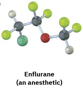 <p>(5-4)</p><p>Identify the chirality centers in the following molecules (gray = H, black = C, red = O, green = Cl, yellow-green = F):</p><p>(b)</p>