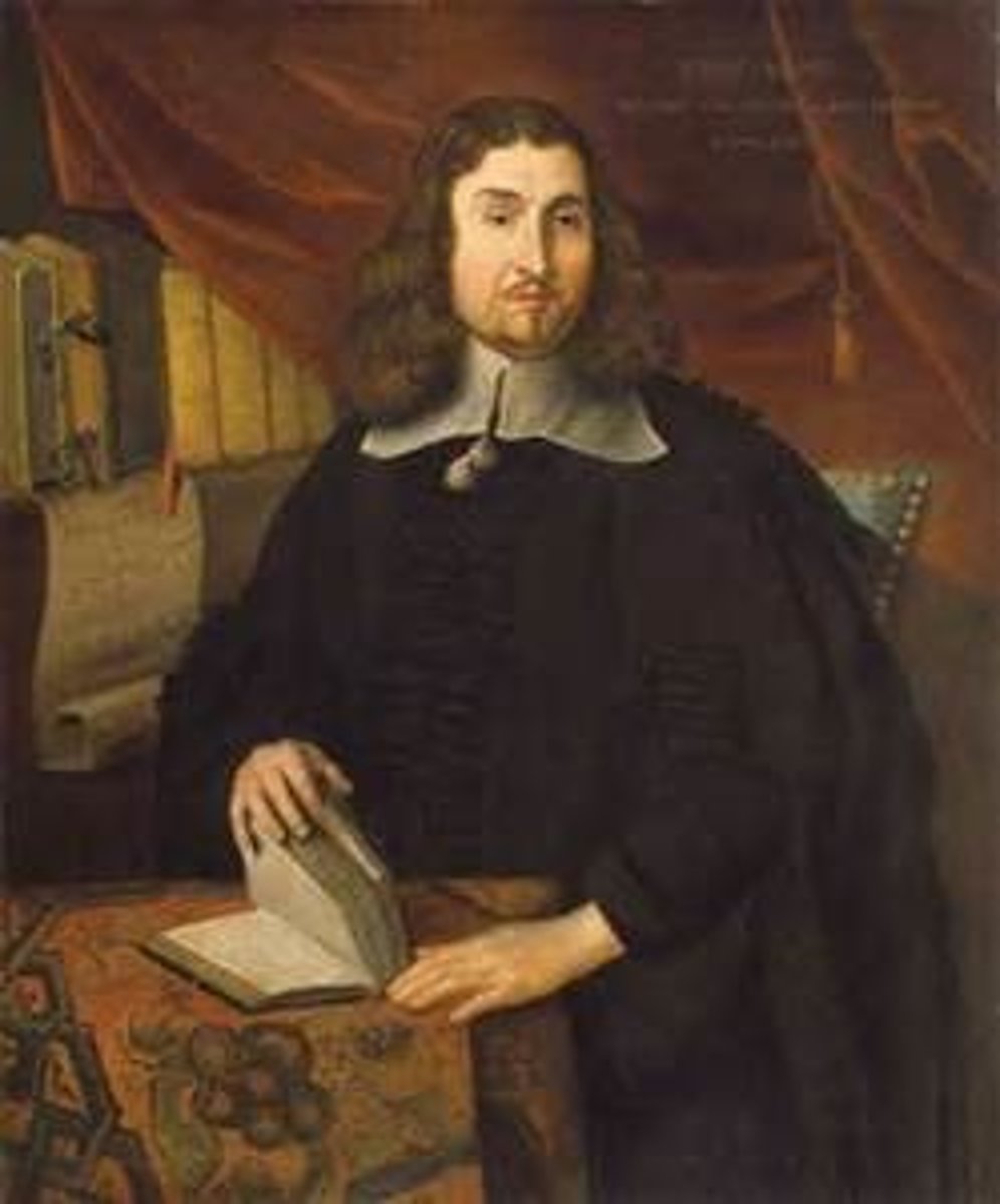 <p>John Eliot ( 1604—1690) was a Puritan missionary to the American Indians who some called "the apostle to the Indians" and the founder of Roxbury Latin School in the Massachusetts Bay Colony in 1645. He translated the Bible into the language of the Massachusetts Indians</p>