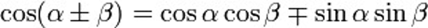 <p>cos(a)cos(b)-sin(a)sin(b)</p>