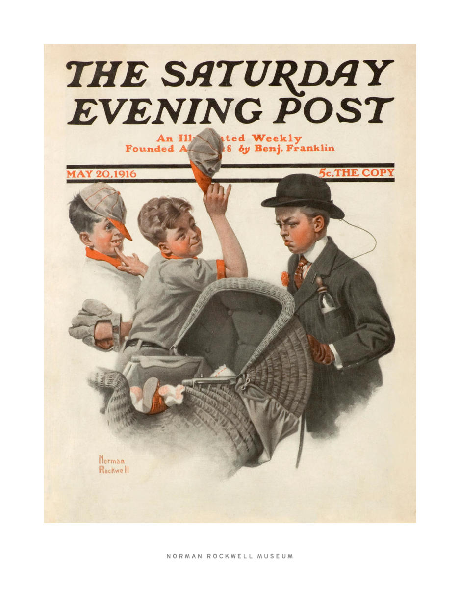 <p>"boy with baby carriage"</p>