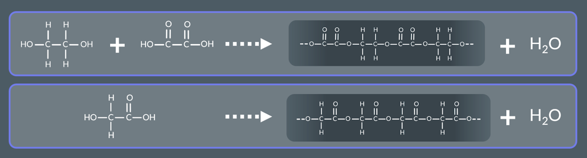 <p><span>Molecules containing alcohol&nbsp; and carboxylic acid groups react</span></p>