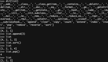 <ul><li><p>have built in methods</p></li><li><p>includes .append() a value, .extend() with another list</p></li><li><p>can pop() values from it, insert() values within it</p></li><li><p>the list is ordered, so we can build a queue or a stack, and even .sort() it</p></li></ul><p></p>