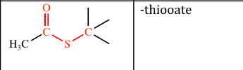 <p>(C=O-S-C) -thiooate </p>