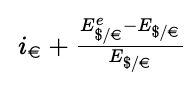 <p>In other words: i<sub>f </sub>+ (S<sub>e</sub> - S)/S</p><p>Where:</p><p>S<sub>e</sub> = Expected future spot rate</p><p>S = Spot rate</p><p>i<sub>f</sub> = Interest rate in the <strong>foreign</strong> country</p>