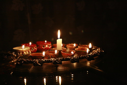 a Hindu festival of lights, held in the period October to November. It is particularly associated with Lakshmi, the goddess of prosperity, and marks the beginning of the fiscal year in India.