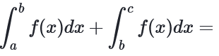 <h2 collapsed="false">Integral Properties: Adding/Combining Intervals</h2><p>a∫b [f(x)] dx + b∫c [f(x)] dx = ?</p>