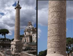 <p>Trajan’s column shows what?</p>