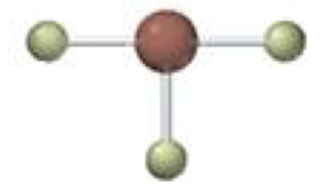 <p>3 bonding 2 lone, <90º</p>