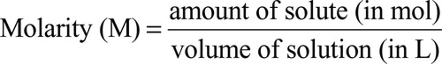 <p>Concentration of a solution measured in moles per liter</p>