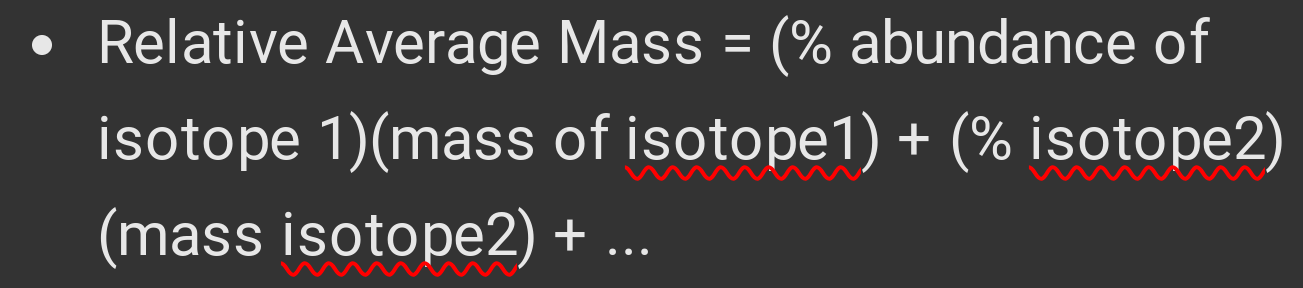 <ul><li><p>Calculated from isotope abundance and mass.</p></li></ul>
