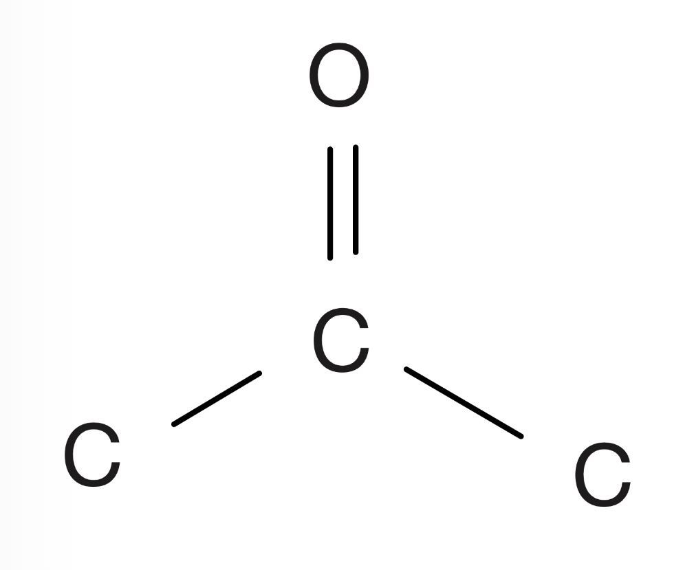 <p>Carbon with an oxygen double bond, and is connected to two carbons</p>