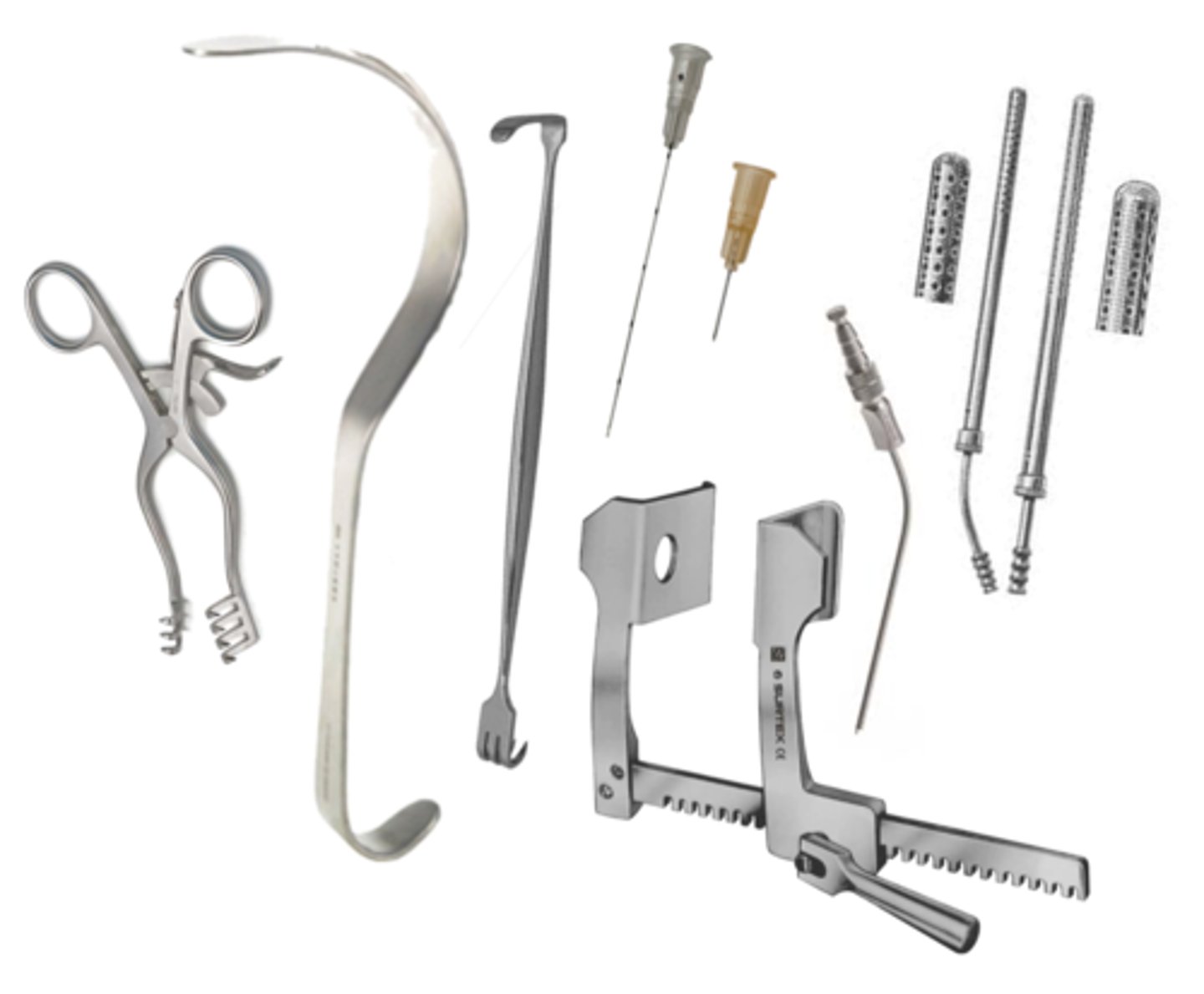 <p>a softer, more malleable steel that is non-magnetic, cannot be heat-hardened, & is more corrosion-resistant than martensitic (400 series) stainless steel (used for retractors, cannulas, rib spreaders, & suction devices)</p>