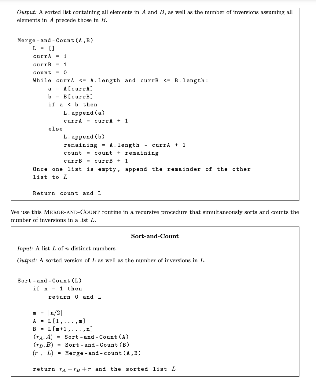 <p>Prove runtime analysis for Counting Inversions</p>