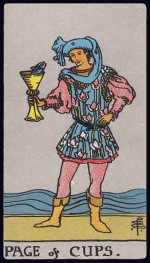 <p>PAGE OF CUPS</p>