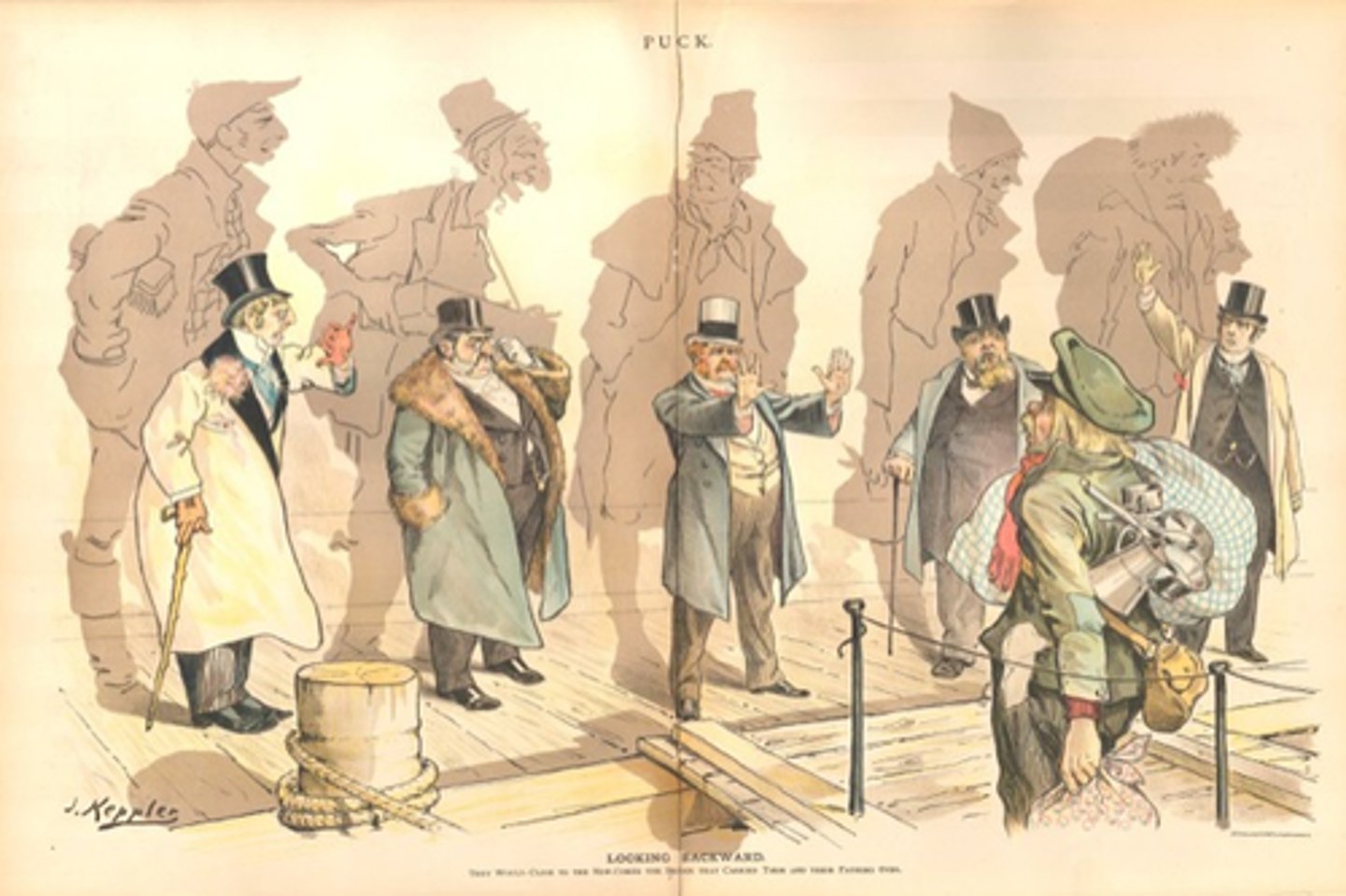 <p>These immigrants came to America from Northwest Europe before 1890, and there were other immigrants that came to America from Southern and Eastern Europe after 1890. The main differences between these two types of immigrants was their language (few spoke English), religion (Catholic and Jewish), and race (did not "look" American).</p>