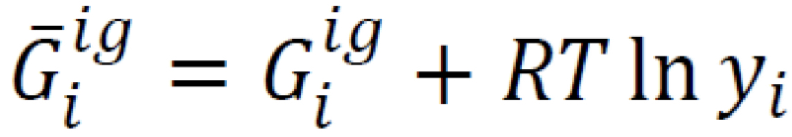 <p>Simplest possible composition dependence, based on entropy increase due to random intermixing of molecules</p>