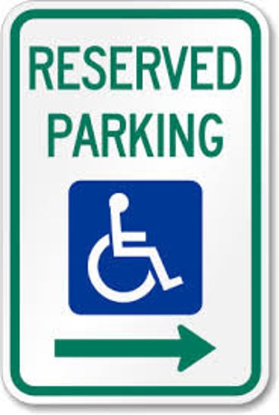<p>Only drivers with disabled parking permits can park in this spot.</p>