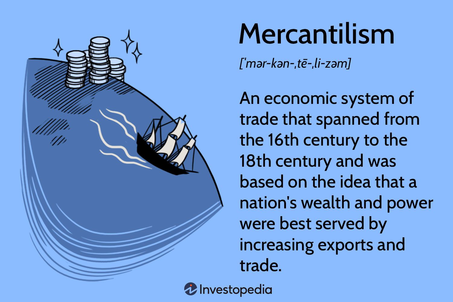 <p>a nationalist economic policy that is designed to maximize the exports and minimize the imports for an economy. In other words, it seeks to maximize the accumulation of resources within the country and use those resources for one-sided trade.</p>