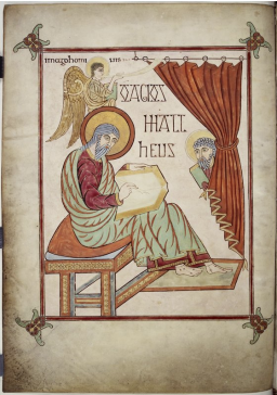 <p>Saint Mathew from the Lindisfarne Gospels</p>