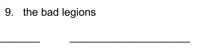 <p>II. Translate into Latin. (15 pts.)</p>